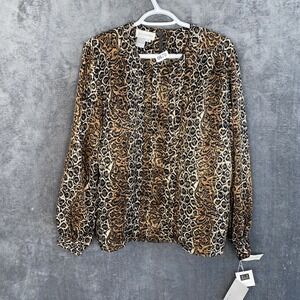 Ej Harper Size 8 Leopard Print Blouse 90S Dead Stock Mobwife